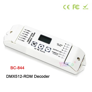 Новый BC-844 CCT / RGB / RGBW / одноцветная светодиодная лента Контроллер 4-канальный переключатель Диммер 12 В-24 В DMX512 RDM Декодер OLED-экран