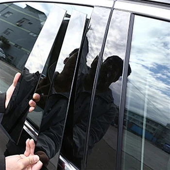 Автомобильные стойки для Kia Carens KY 2023 Глянцевые черные наклейки на крышку дверного окна Аксессуары для стайлинга