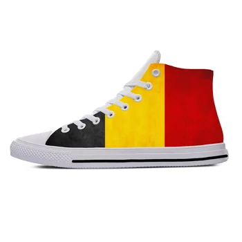 Горячая Бельгия Флаг Бельгийского Королевства Патриотическая повседневная обувь Дышащие мужские и женские кроссовки Легкая летняя доска с высоким верхом