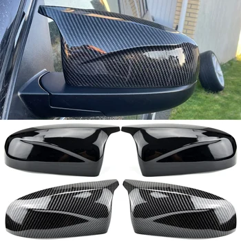 2pcs Задний вид Отличное боковое крыло модифицированное ярко-черное углеродное волокно Крышка зеркала для BMW X5 E70 X6 E71 2008-2013