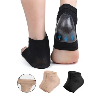 2 шт. Силиконовые носки для пятки Эластичная ткань с защитой от трещин для ног Подушечки для облегчения боли Пятка Протектор Подушка для восстановления кожи Носки Пол-ярда