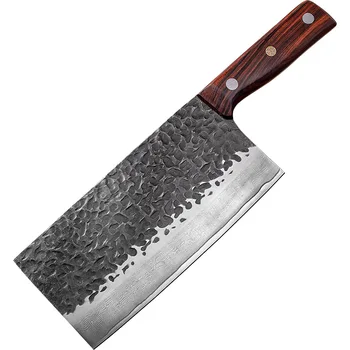  7,5-дюймовый китайский нож шеф-повара Кованый стальной клинок ручной работы Острый нож для резки мяса