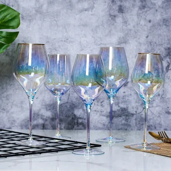 Креативная радужная кубковая чашка, красочные хрустальные бокалы для шампанского, цветные бокалы для вина с ионным покрытием чашка для вина уникальный подарок