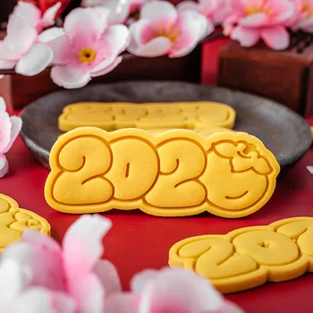 2024 Китайский праздник весны Форма для печенья Хурма Новый год Сувенирная формочка для печенья и штамп Помадка Форма для резки Формы для выпечки Инструменты для выпечки