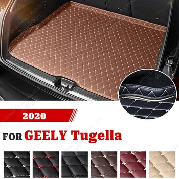 Износостойкий коврик для багажника автомобиля из искусственной кожи для GEELY Tugella 2020 Custom Водонепроницаемый грузовой вкладыш Багажник Ковры