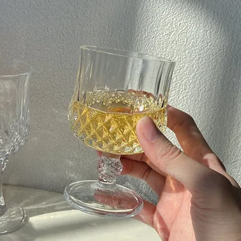  200 мл / 230 мл Роскошный стеклянный кубок Алмазная чашка для красного вина Прозрачная коньячная чашка Винная чашка для шампанского Винная чашка Высокая нога Коктейльная чашка