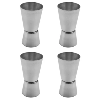 4X Диспенсер для двойных чашек из нержавеющей стали для измерения алкоголя коктейль-бар бистро 40 / 20 куб. см