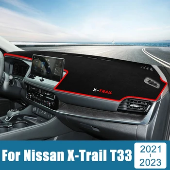  для Nissan X-Trail T33 XTrail 2021 2022 2023 2024 Приборная панель автомобиля Избегайте световой крышки Коврик с защитой от ультрафиолета Нескользящий коврик Коврики панели приборов