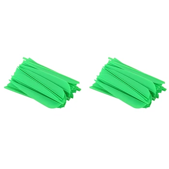 NEW-Arrows Vanes 4-дюймовый пластиковый перьевой флетчинг для DIY Стрелы для стрельбы из лука 100 шт. (зеленый)