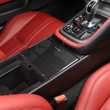 Для Jaguar F-TYPE 2013-2024 ABS Углеродное волокно Автомобильная центральная консоль Подстаканник Держатель для хранения Коробка для хранения Панель Крышка Отделка Наклейка Автомобильные аксессуары