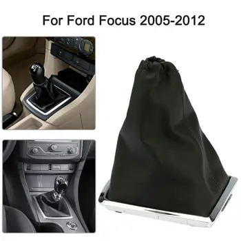 Для Ford Focus 2 MK2 2005 2006 2007 2008 2009 2010 2011 Новый черный автомобиль ручка переключения передач из натуральной кожи и хромированное основание
