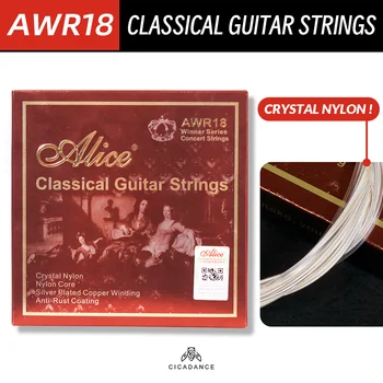 Alice AWR18 Классические гитарные струны Хрустальная нейлоновая струна Посеребренная обмотка из медного сплава для исполнения Музыкальные аксессуары