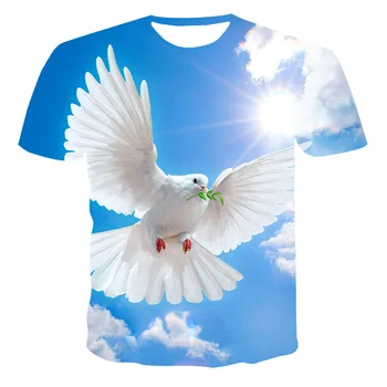 Мужчины и женщины 3D-печать Новейшая серия Animal Pigeon для весенней и летней моды Популярная повседневная спортивная футболка Xs-5xL