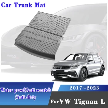Автомобильные коврики для багажника Volkswagen VW Tiguan L 2017~2023 7-местный водонепроницаемый задний багажник для хранения поднос ковровый груз авто аксессуары