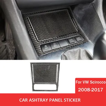  Наклейка на панель панели пепельницы для Volkswagen VW Scirocco 2008-2017 Наклейка из углеродного волокна Аксессуары для интерьера автомобиля