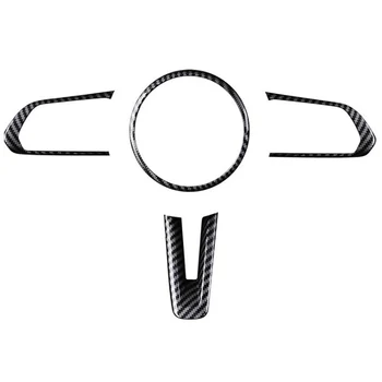 Молдинг крышки рамы рулевого колеса из углеродного волокна, аксессуары для салона автомобиля для Mazda 3 Cx-30 2019 2020,4шт
