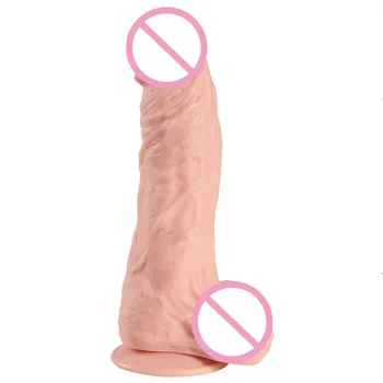 Цвет кожи с присоской Негабаритный 12-дюймовый имитация пениса Мужчины и женщины с вагинальными секс-игрушками Анальная пробка Товары для взрослых