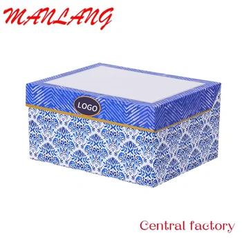 Custom Изготовленная на заказ роскошная синяя бумажная упаковка подарочная коробка высококачественная картонная складная подарочная коробка подарочные коробки подарочные коробки для подарка флип топ картонбо