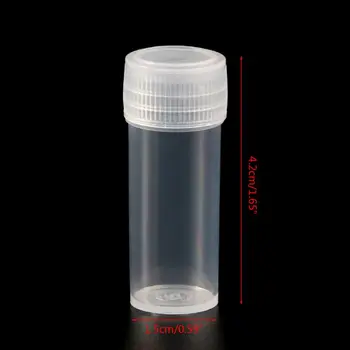 20 Упаковка 5 мл (1/6 унции) Пластиковая бутылка для пробирок с завинчивающимися крышками Пустая многоразовая для путешествий Таблетки Порошки Капсулы Образец