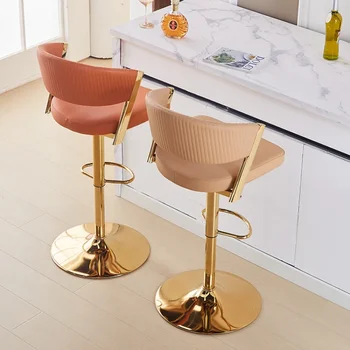 Современные скандинавские барные стулья Расслабляющие роскошные домашние минималистичные дизайнерские барные стулья Вращаются Ресепшн Домашняя мебель Cadeiras WZ50BC