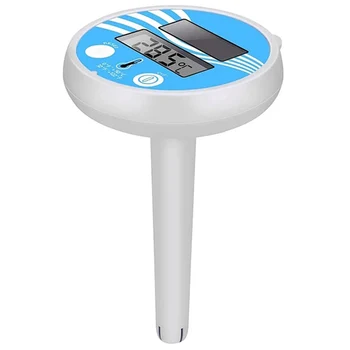 Термометр для открытого бассейна на солнечных батареях Водонепроницаемый плавающий цифровой ЖК-дисплей Спа-термометр