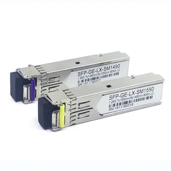 2 шт. 1 пара DFP2-5524-8CY1D Tx1550 нм Rx1490 нм DFB лазер 1G одномодовый Bidi SFP 80км LC 1.25G SFP