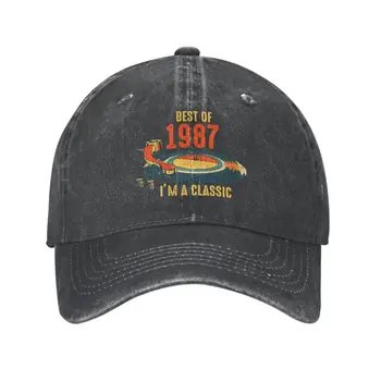 Изготовленный на заказ хлопок Винтаж 1987 День рождения Бейсболка Женщины Мужчины Регулируемый Лучший Из Я Классический Папа Шляпа Уличная Одежда