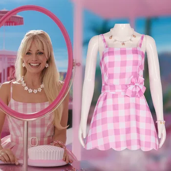 2023 Фильм Барби Косплей Розовое платье для женщин Девушки Хэллоуин Костюмы Ролевая игра Вечеринка
