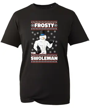Frosty Снеговик Футболка Забавный Рождественский Снеговик Бодибилдинг Тренажерный зал Тренировка Рождество