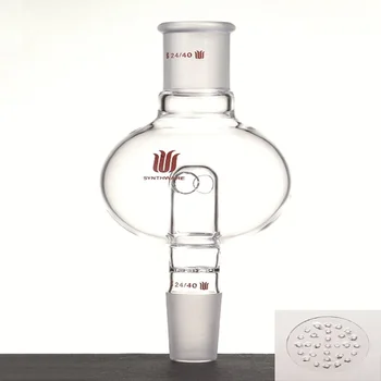 SYNTHWARE Брызгозащищенный шар с задними отверстиями и пластиной из перфорированного стекла, емкость 100 мл/250 мл, боросиликатное стекло, A47