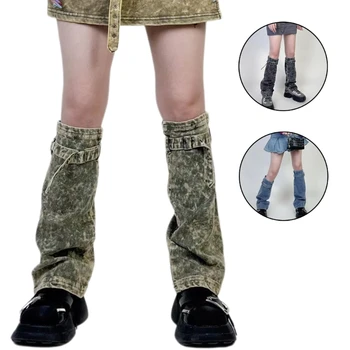 Джинсы для девочек Гетры Бандаж Расклешенные рукава для ног Готические мешковатые манжеты Носки с кучей лодыжек Японские длинные носки