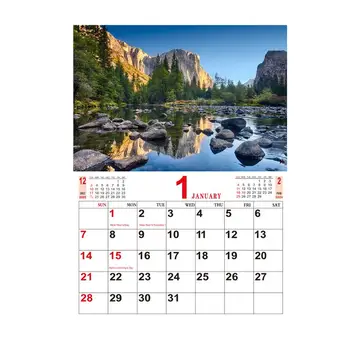 Пейзажи Настенный календарь на 2024 год Ежемесячные настенные календари Портативные настенные календари для фотосъемки природы Ежемесячные настенные календари для стены кабинета