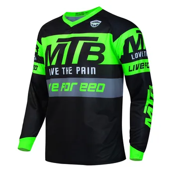 Скоростной спуск на горном велосипеде Джерси Быстросохнущая футболка для горного велосипеда Спортивная рубашка с длинным рукавом Polera Mtb Jersey Рубашка для мотокросса Дышащая