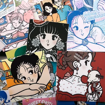 Наклейки Kawaii 66шт Японская девушка Плакаты, Милые персонажи, Ручные счета, Чехол для мобильного телефона Газета, Дети