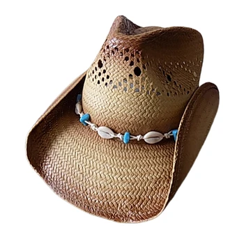 Travel пляжная шляпа от солнца личность драгоценный камень пояс повседневная шляпа модная ковбойская шляпа