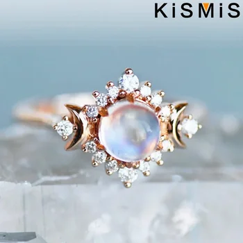 KISMIS 1 шт. Модное женское кольцо Изысканное простое лунное кольцо Красивое и щедрое Подарок на день рождения Кольцо для вечеринки Пара Подарок Размер 5-10