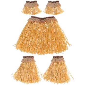 Гавайские травяные юбки для Хула Гавайские костюмы Вечеринка Взрослые Соломенные наряды Дети Дамы одеваются Гавайи Праздничные товары для вечеринок