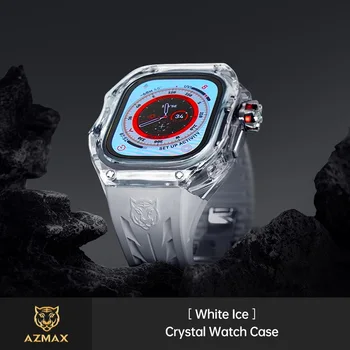 Crystal Luxury Case And Fluororubber Ремешок для Apple Watch Iwatch Ultra 2 49 мм Защитный чехол Oiginal 2023 Аксессуары
