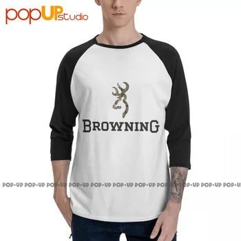 Cool Browning Мужская камуфляжная футболка с рукавом 3/4 с принтом Всематчевая футболка реглан