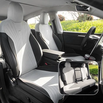Чехол на сиденье автомобиля для Tesla Model Y Подушка Замша Кожа Ультратонкий дышащий защитный чехол для сиденья Подушка Коврик Аксессуары