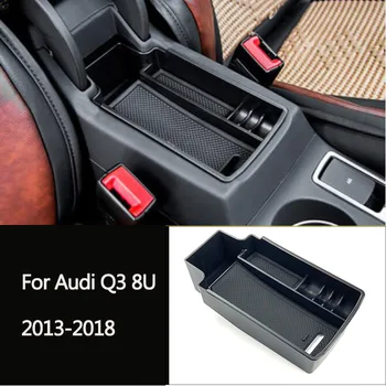 Подходит для Audi Q3 8U Q3 F3 2012-2022 Авто Стайлинг ABS Черный Внутренний Центральный Подлокотник Органайзер Ящик для хранения Контейнер Авто Аксессуары