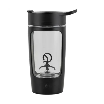 Протеиновый порошковый миксер шейкер чашка электрическая портативная бутылка для кофе без бисфенола А с USB перезаряжаемый 1200 мА, черный