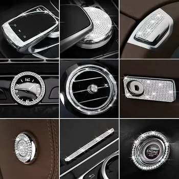 для Mercedes Benz C GLC Class W205 X253 Отделка центральной консоли Алмазная крышка Хрустальная наклейка Модификация аксессуаров интерьера