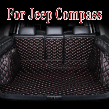 Автомобильный коврик для Jeep Compass MP 552 2017~2022 Кожаный водонепроницаемый Tapete Automotivo Para Carro Pad Авто Задний багажник Коврик Автомобильные аксессуары