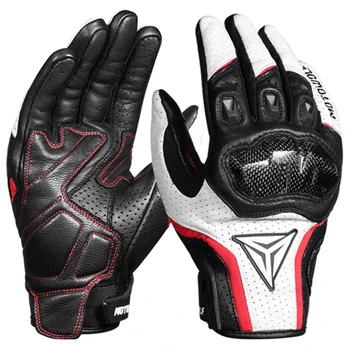 Мотоциклетные перчатки Кожаные мужские перчатки Летний велоспорт Мотоцикл Guantes Motocross Велосипед с сенсорным экраном Дышащий защитный