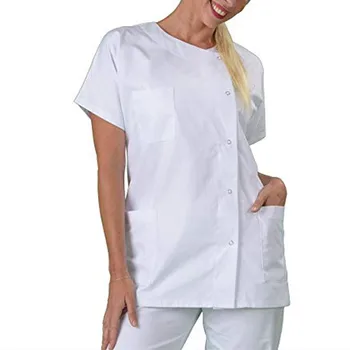 Летняя белая рубашка Пара больших размеров Мода Свободная рубашка с несколькими карманами Тонкая одежда Мягкий топ с коротким рукавом