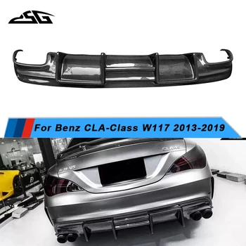 FD Стиль для 2013-2019 Mercedes Benz CLA Class W117 CLA200 CLA260 Углеродное волокно Задний бампер Губа Диффузор Спойлер Сплиттер