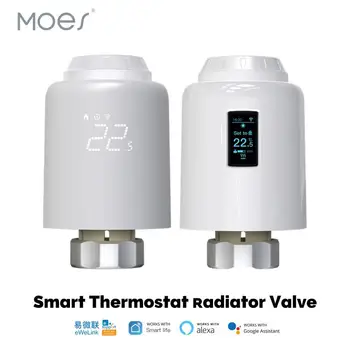 Zigbee Smart Радиаторный клапан Программируемый термостатический радиатор Домашний регулятор температуры Alexa Google Home Voice Control New