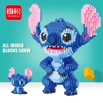 2300 шт.+ Disney Stitch Алмазный строительный блок Микро Lilo & Stitch Фигурка Симпатичная 3D модель 22 см для детей Мини-кирпичи Игрушки Подарки