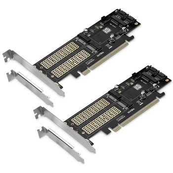 2X адаптер 3 в 1 NGFF и MSATA, адаптер M.2 NVME на PCIE / M.2 SATA SSD на SATA III / MSATA на SATA адаптер для 2280/2260